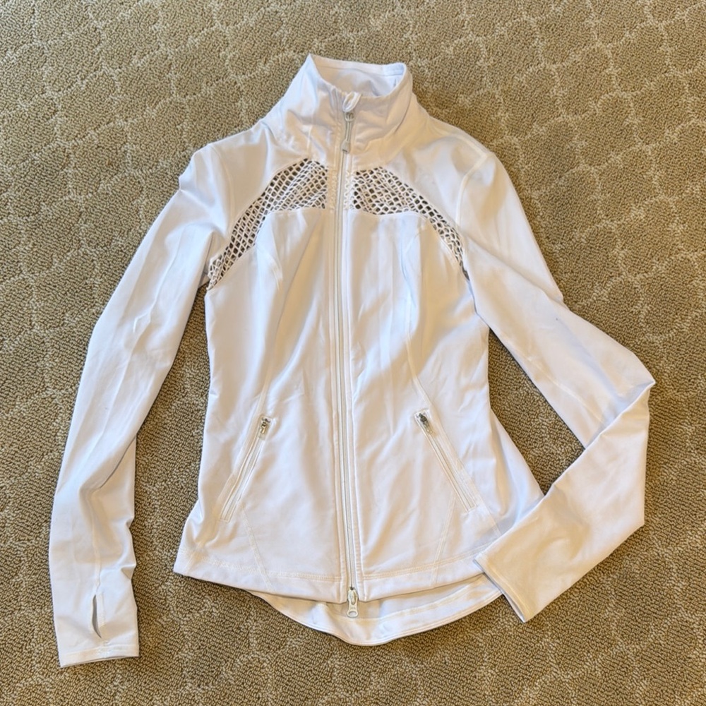 Zella Mesh Detail White Utility Jacket